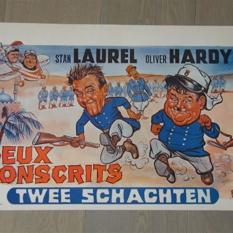 'Deux conscrits' (Laurel & Hardy) Belgian affichette